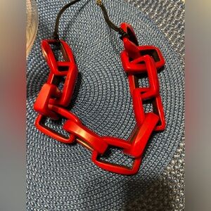 Cherry 🍒 red early plastic chunky necklace